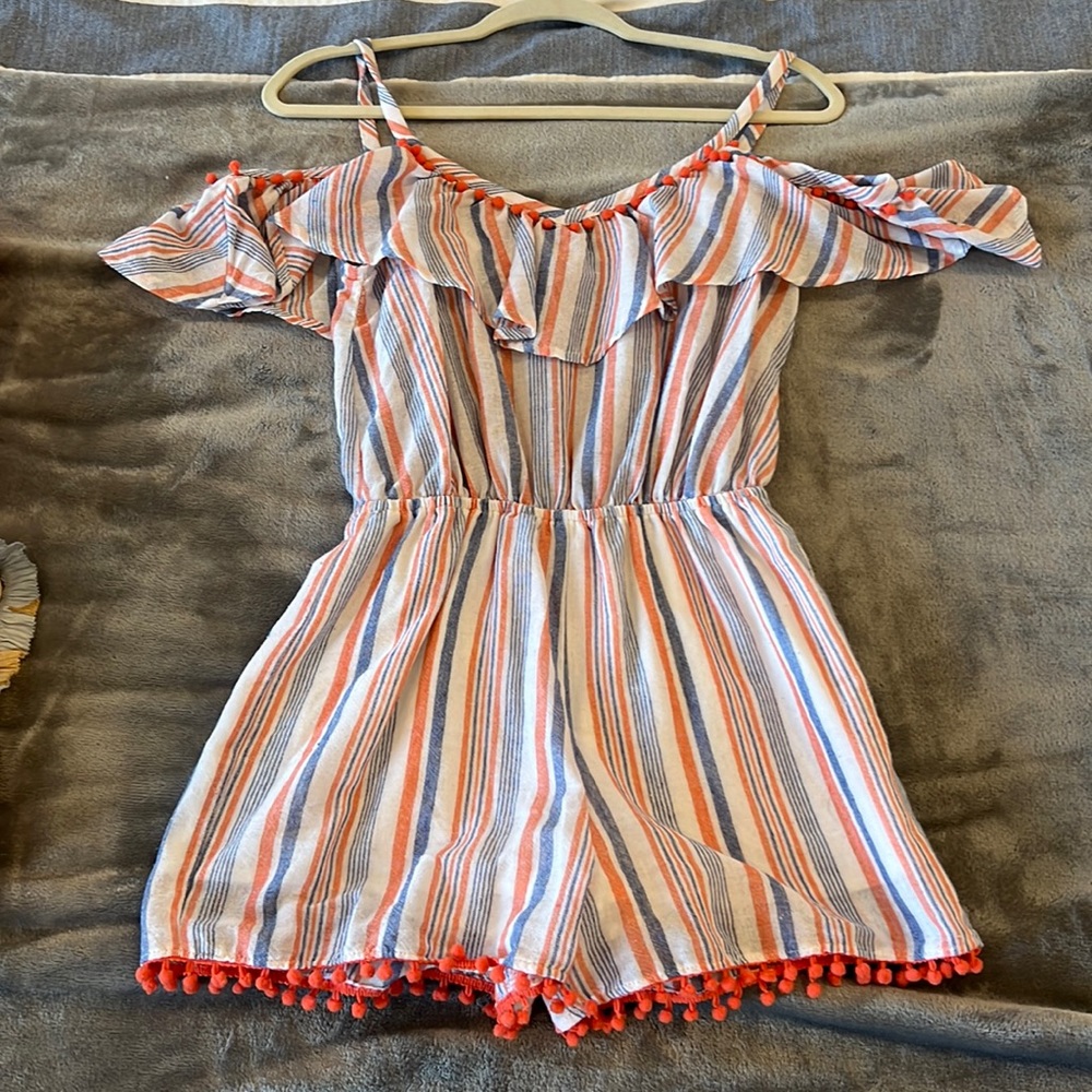 Orange and blue romper. Size XS